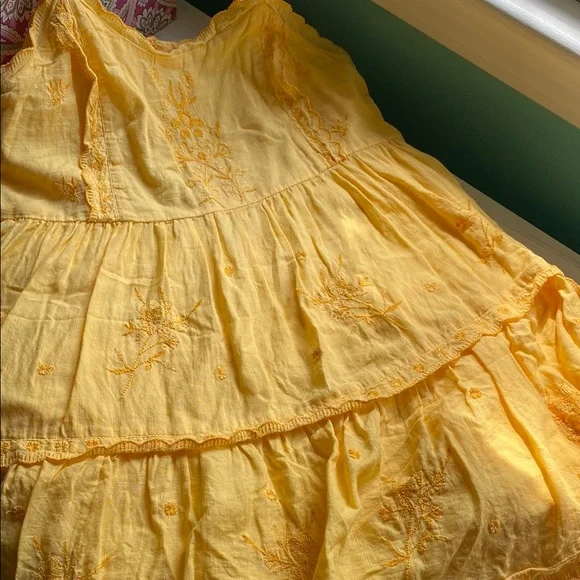 Urban Outfitters Yellow Embroidered Dress - Picture 2 of 13